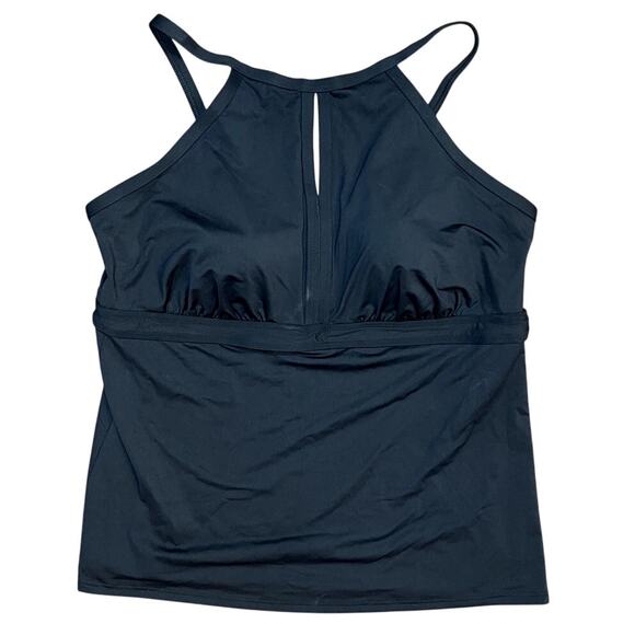 Lands' End Other - Lands' End Black Keyhole Tankini Swim Top Women Size 16 Padded Adjustable Straps